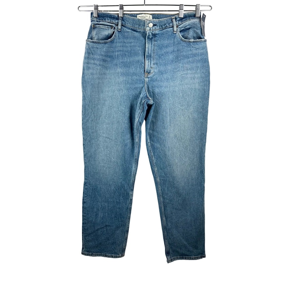 Abercrombie & Fitch 90s Straight 33 Blue Curve Love Ultra High Rise Jeans
